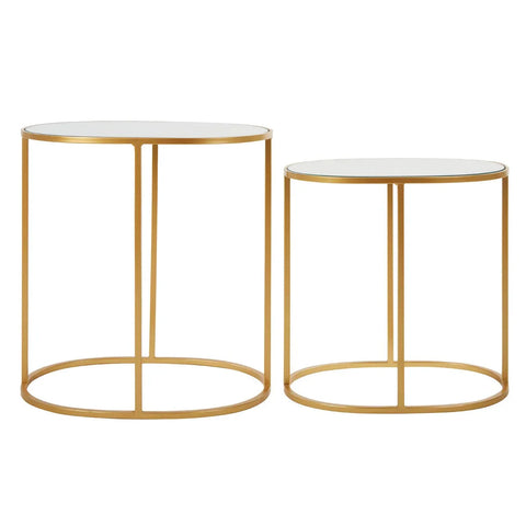 Luxe Gold Oval Side Tables