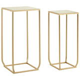 Champagne Mirrored Square Side Tables
