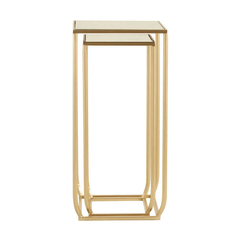 Champagne Mirrored Square Side Tables
