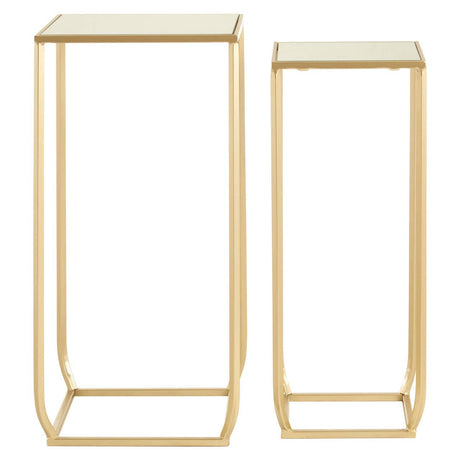 Champagne Mirrored Square Side Tables