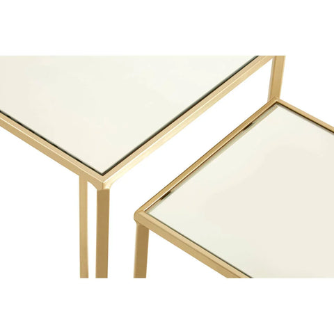 Champagne Mirrored Square Side Tables