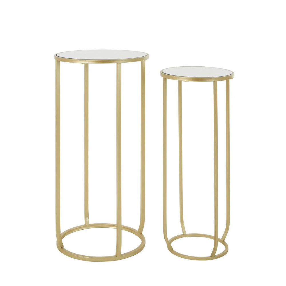 Champagne Metal Side Table Set