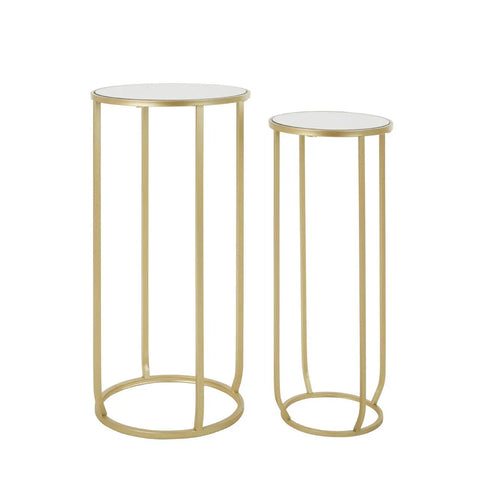 Champagne Metal Side Table Set