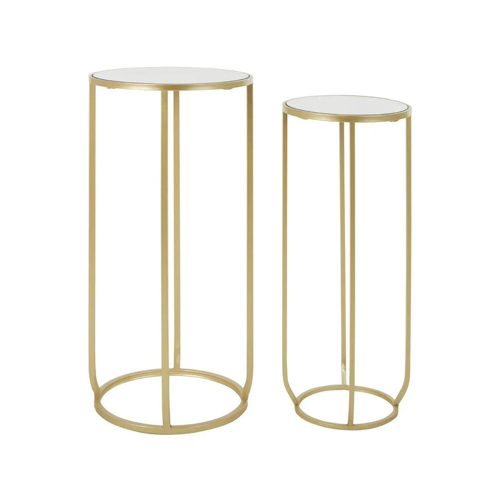 Champagne Metal Side Table Set