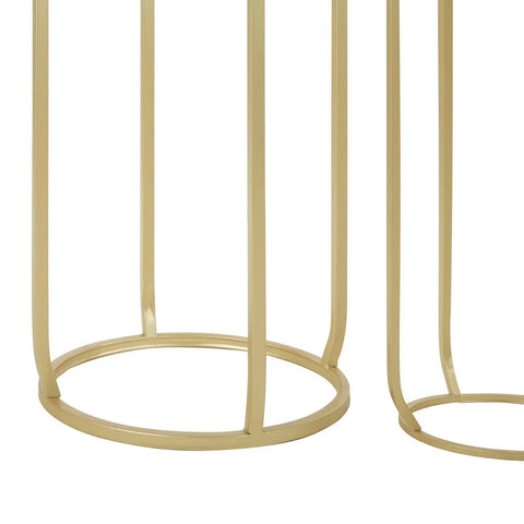 Champagne Metal Side Table Set