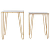 Golden Mirrored Side Table Duo