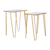 Golden Mirrored Side Table Duo