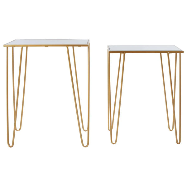 Luxe Gold Mirrored Side Tables