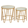 Mirrored Glass Hairpin Side Tables