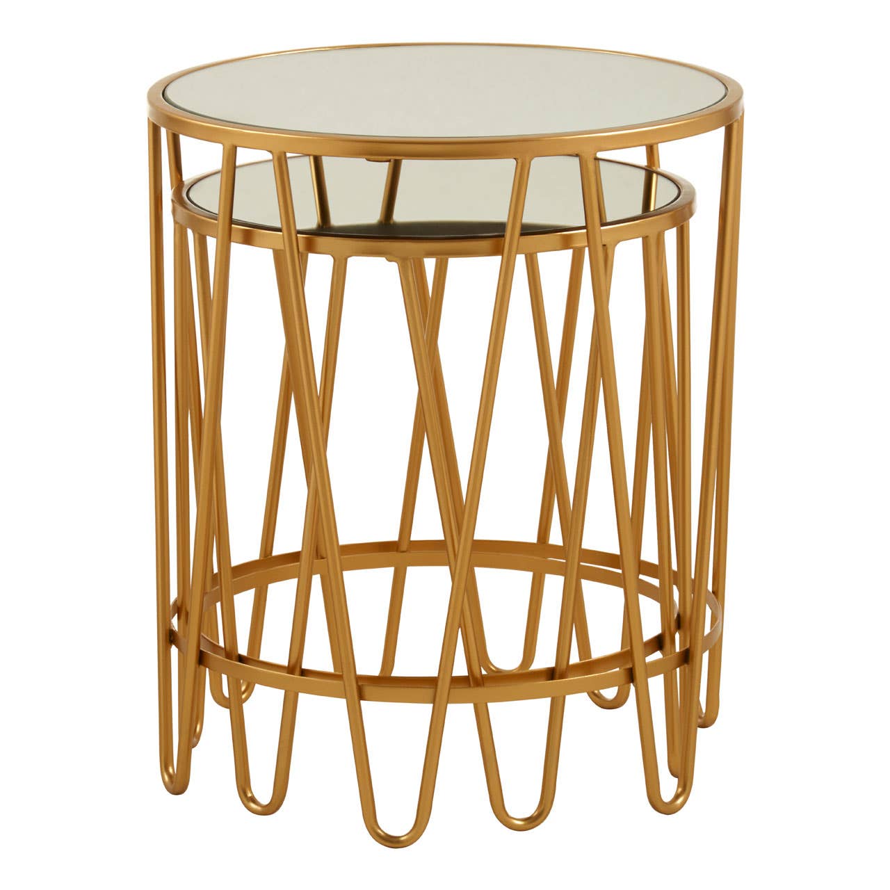 Mirrored Hairpin Side Tables
