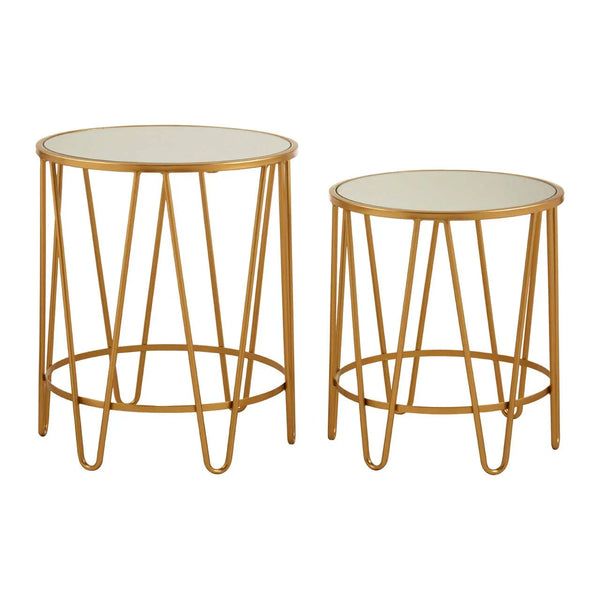 Mirrored Hairpin Side Tables