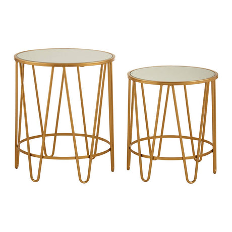Mirrored Hairpin Side Tables