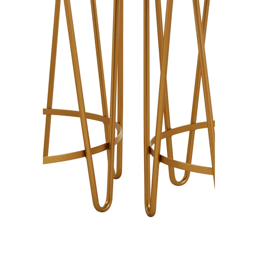 Mirrored Glass Hairpin Side Tables