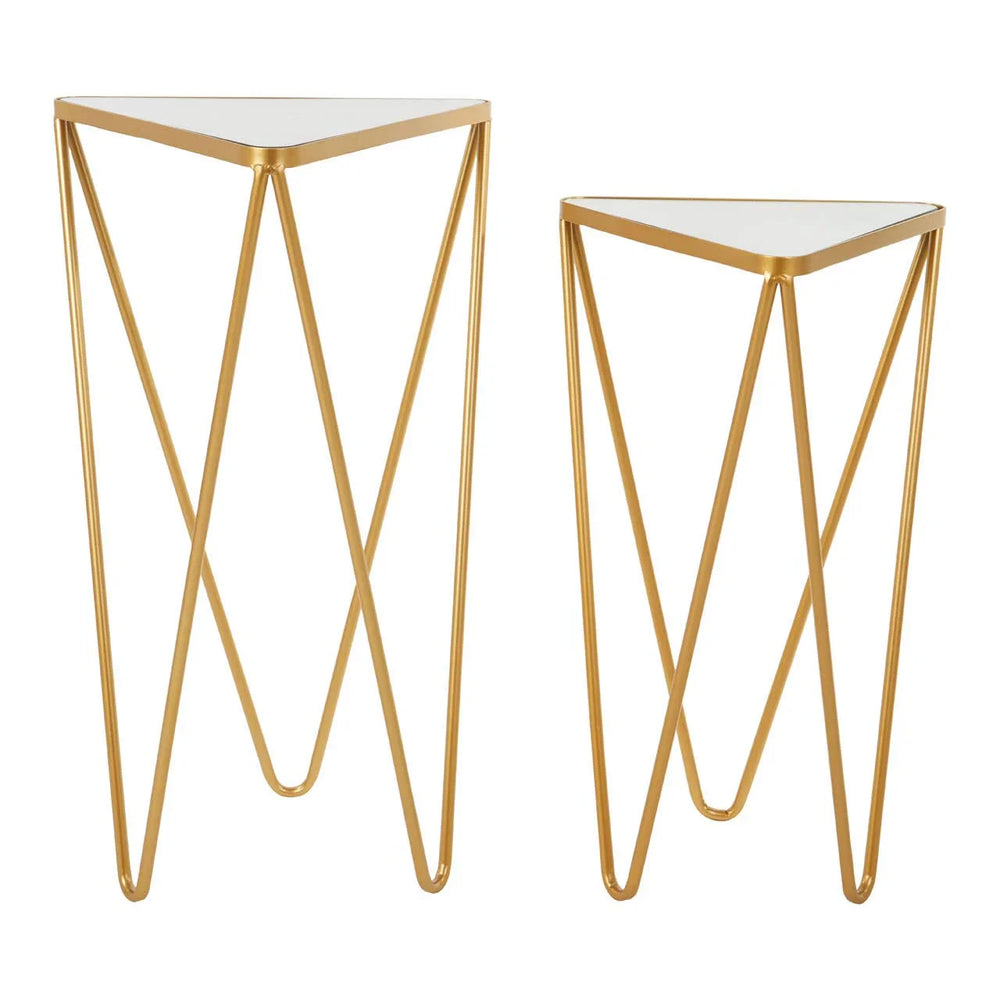 Golden Triangle Mirrored Tables