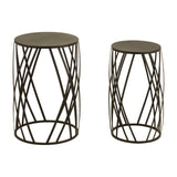 Lattice Design Black Metal Tables