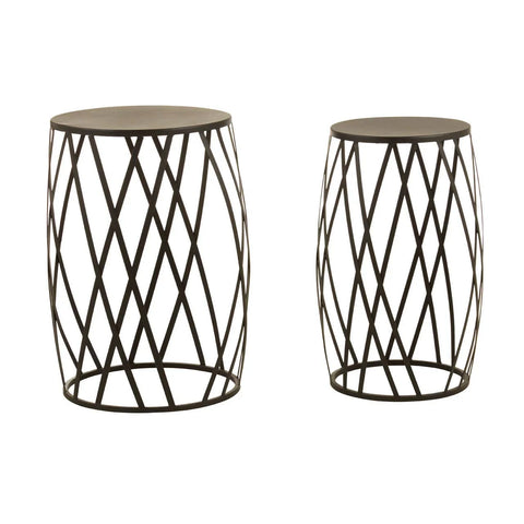 Lattice Design Metal Side Tables