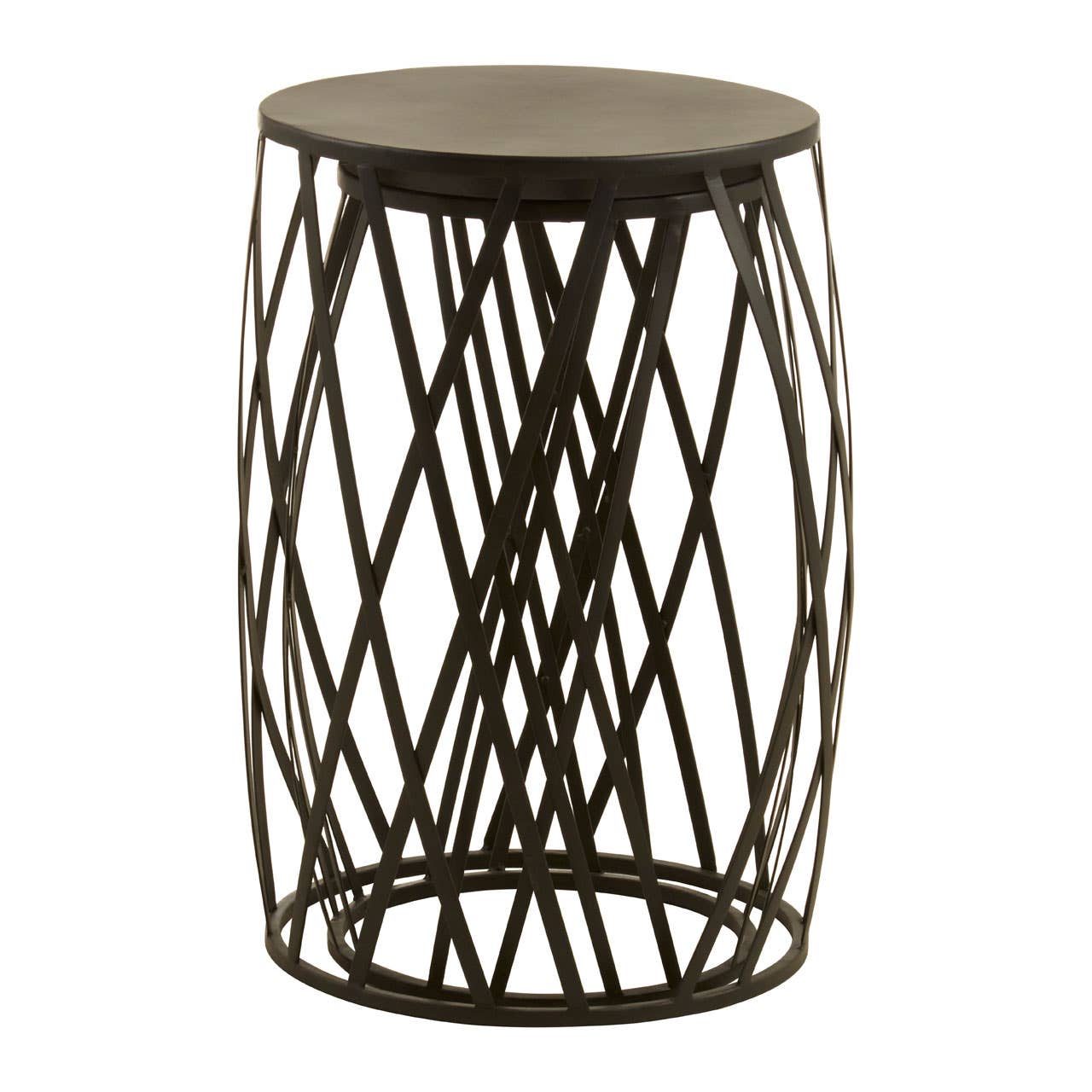 Lattice Design Black Metal Tables