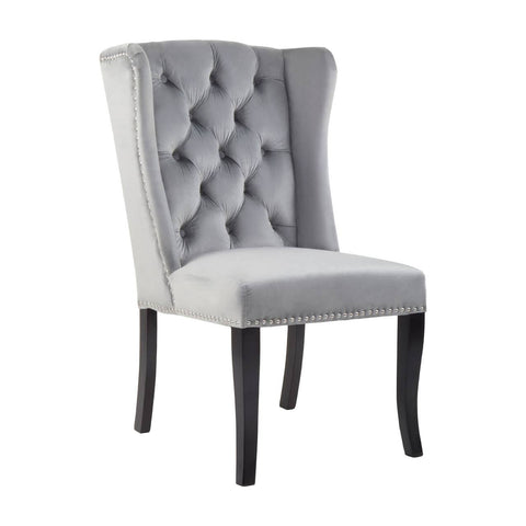 Luxe Grey Velvet Dining Chair