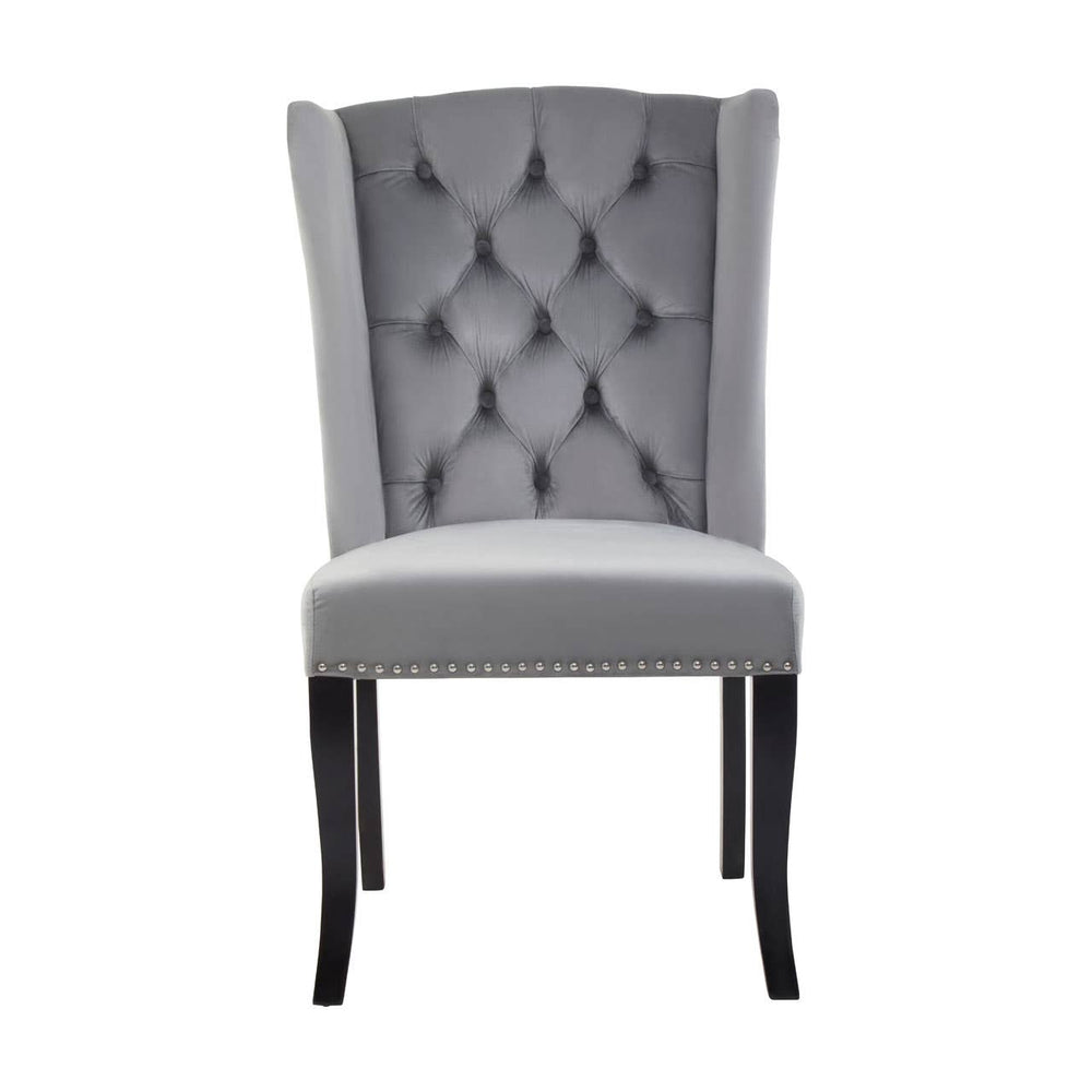 Luxe Grey Velvet Dining Chair