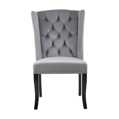 Luxe Grey Velvet Dining Chair