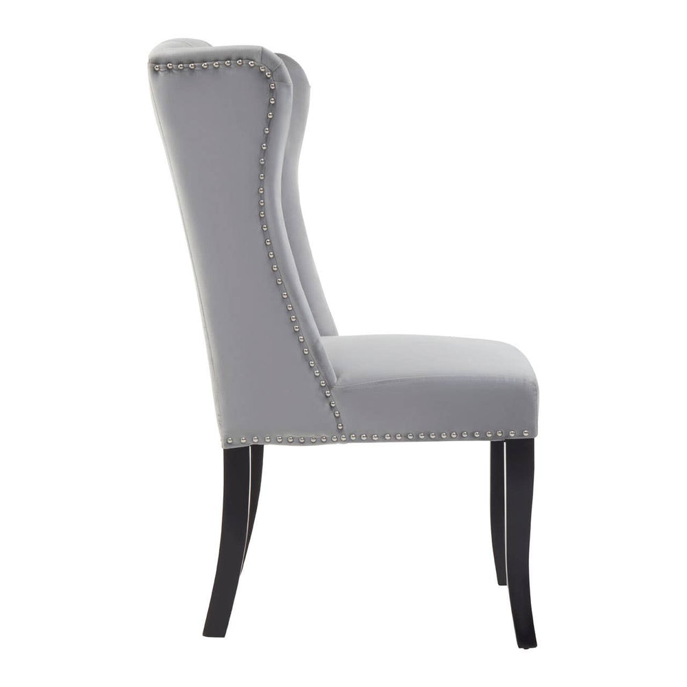Luxe Grey Velvet Dining Chair