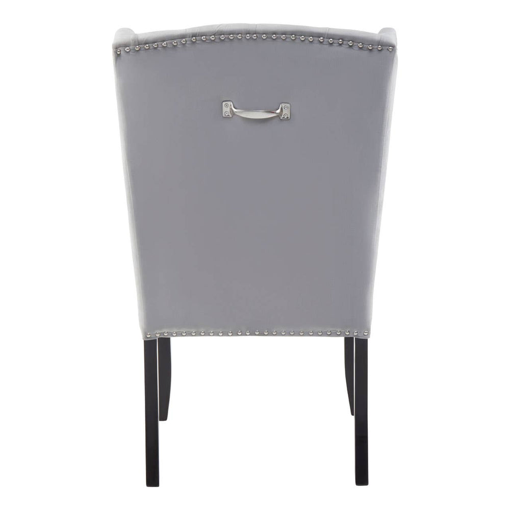 Luxe Grey Velvet Dining Chair