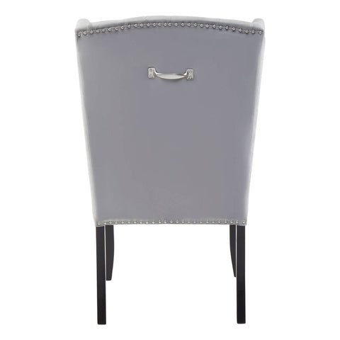Luxe Grey Velvet Dining Chair