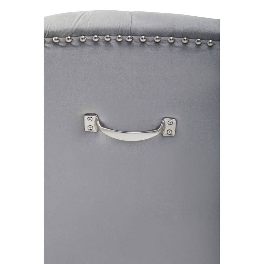 Luxe Grey Velvet Dining Chair