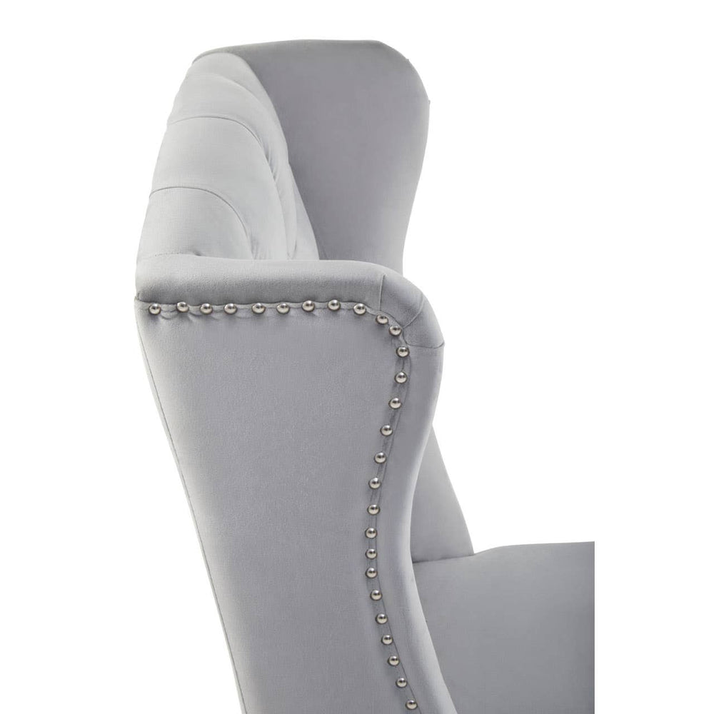 Luxe Grey Velvet Dining Chair