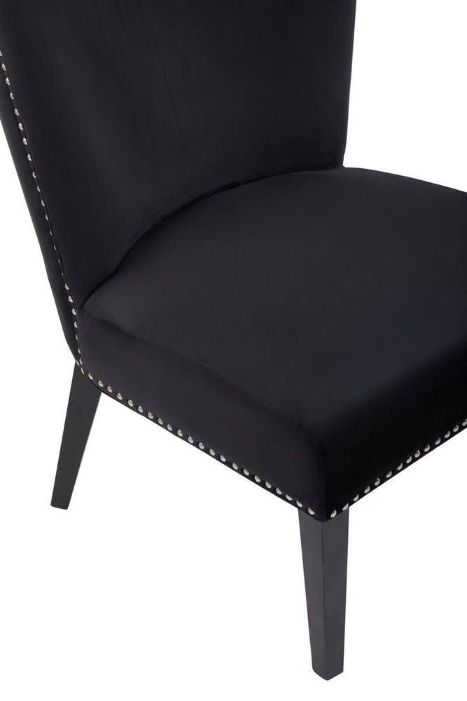 Luxe Black Velvet Dining Chair
