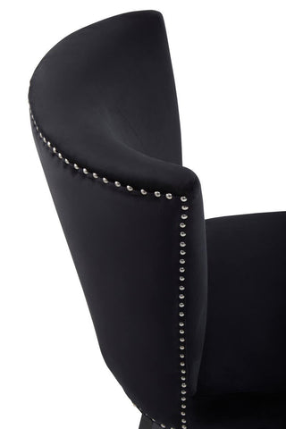 Luxe Black Velvet Dining Chair