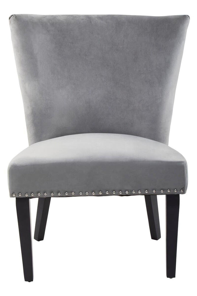 Luxe Grey Wingback Dining Chair
