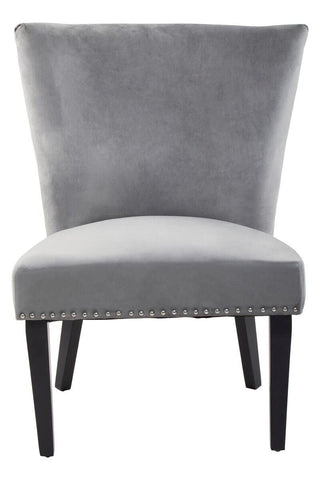 Luxe Grey Wingback Dining Chair