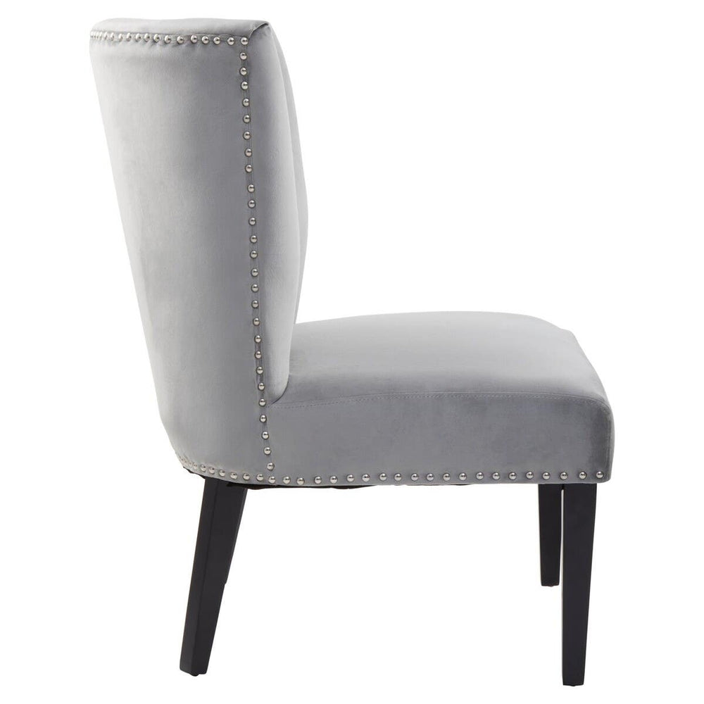 Luxe Grey Wingback Dining Chair