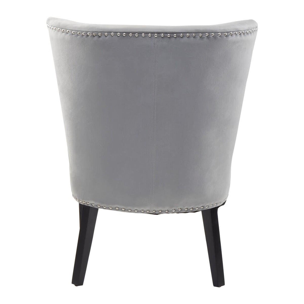 Luxe Grey Wingback Dining Chair
