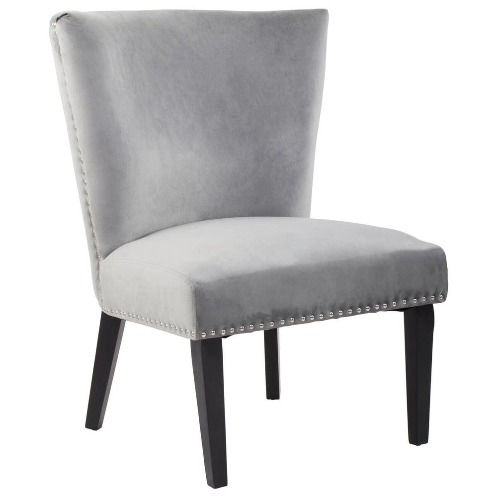 Luxe Grey Wingback Dining Chair