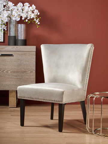 Luxe Grey Wingback Dining Chair