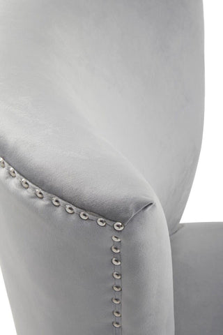 Luxe Grey Wingback Dining Chair