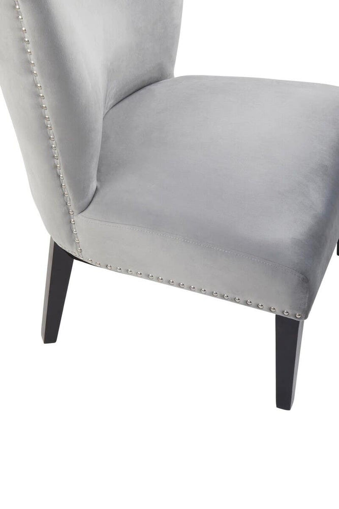 Luxe Grey Wingback Dining Chair