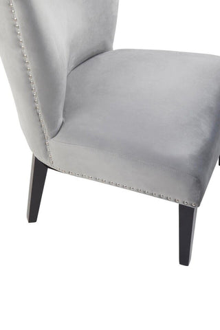 Luxe Grey Wingback Dining Chair