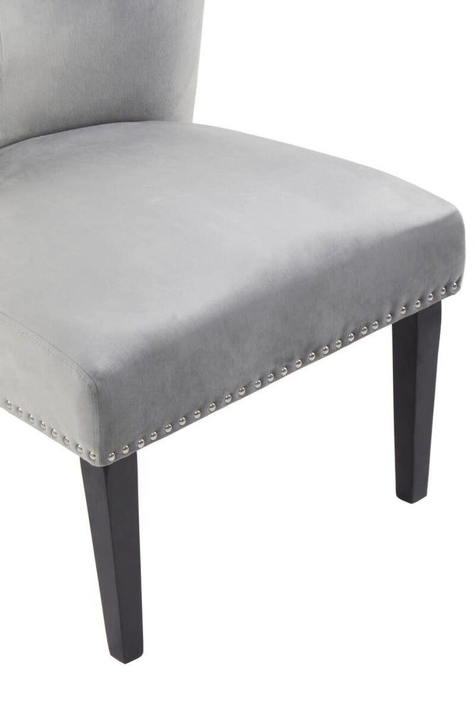 Luxe Grey Wingback Dining Chair