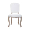 Vintage Ivory Linen Dining Chair