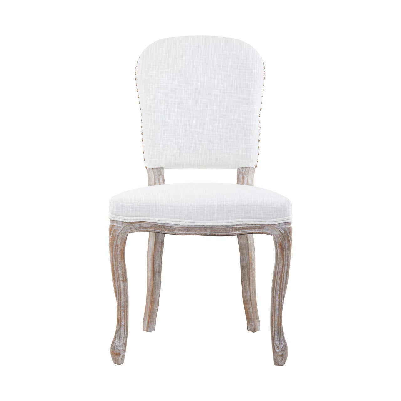 Vintage Ivory Linen Dining Chair