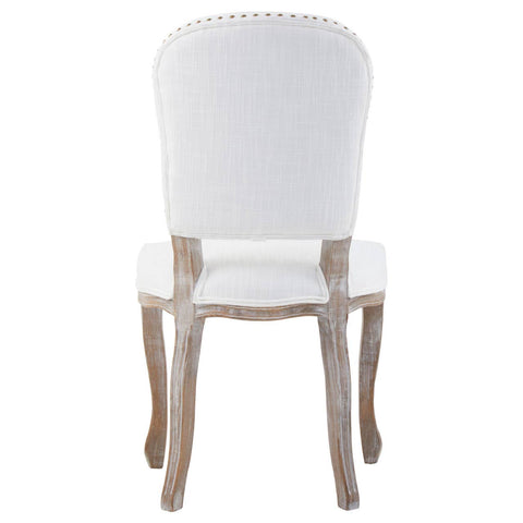 Vintage Ivory Linen Dining Chair