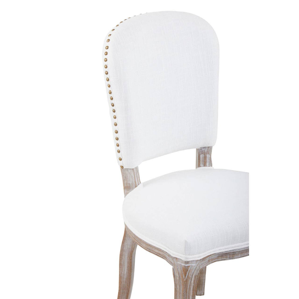 Vintage Ivory Linen Dining Chair