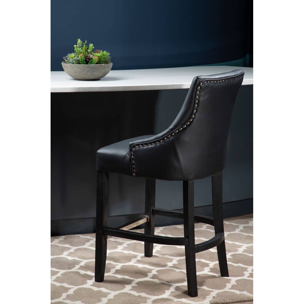Studded Leather Bar Chair