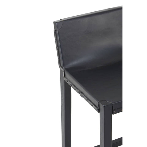 Boho Chic Leather Bar Stool