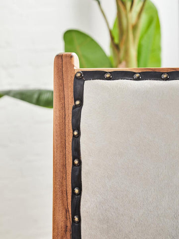 Boho Leather Dining Chair