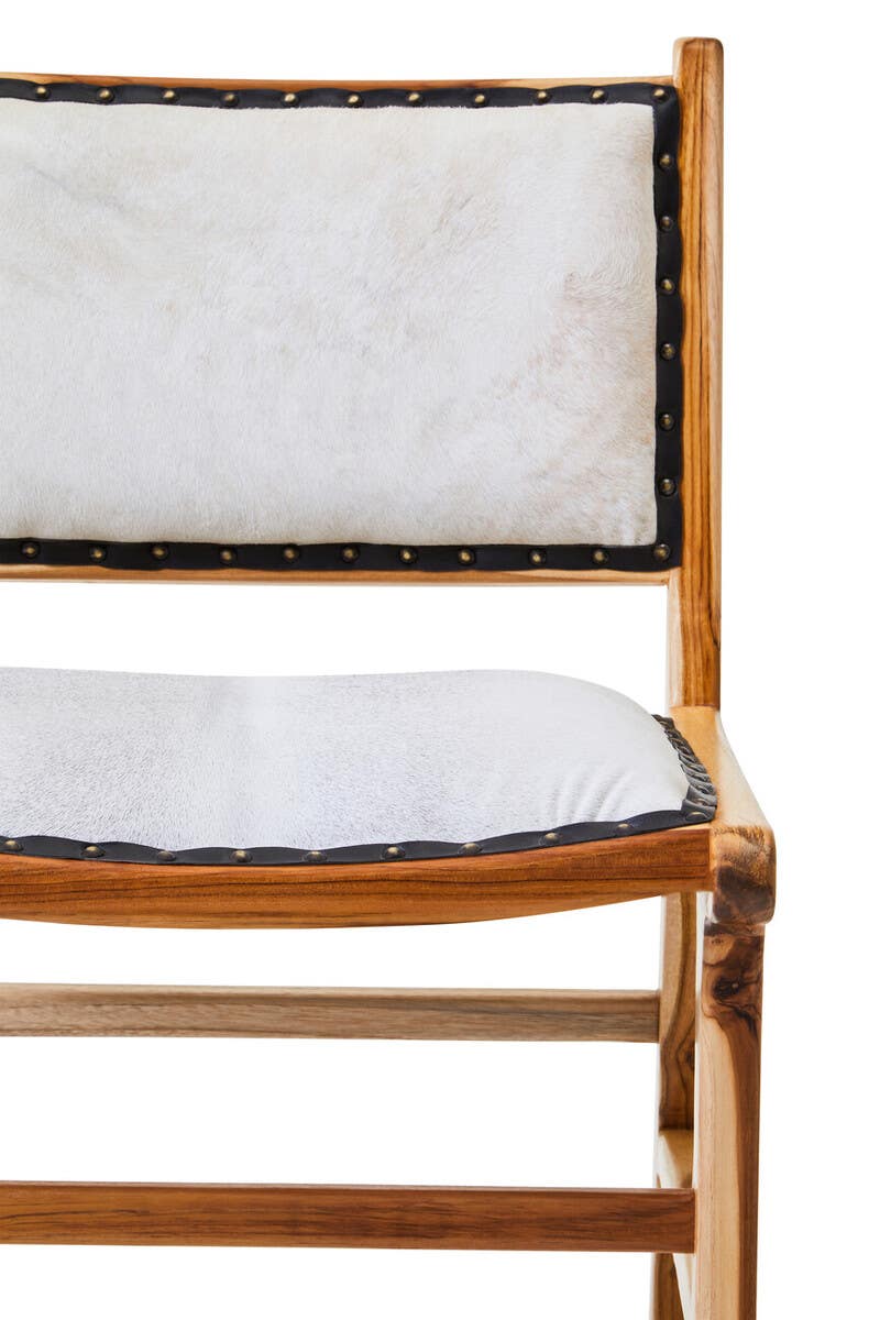 Boho Leather Dining Chair