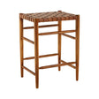 Kendari Brown Woven Leather Barstool
